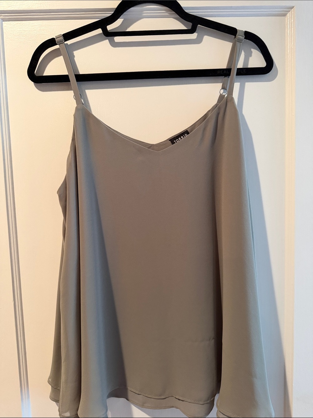Torrid Size 1  Greyish/Green Flowing Spaghetti-Strap Cami